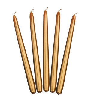 Świeca stożkowa - złota 1szt