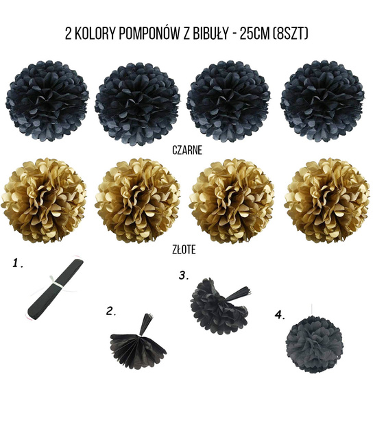 Zestaw imprezowy czarno-złoty DUŻY