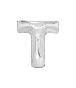 Balon foliowy 40cm - srebrna litera T
