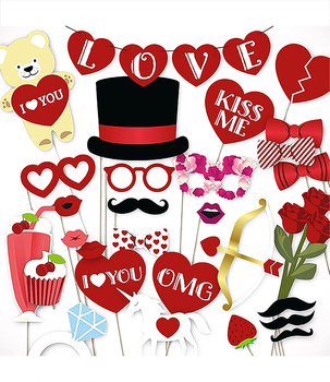 Rekwizyty do Fotobudki Walentynki Love Wesele Wieczór Panieński