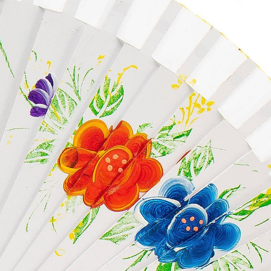 Wachlarz FLAMENCO flower - biały