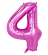Balon foliowy 100cm - różowa cyfra 4