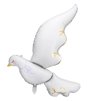 BALON foliowy biały Gołąb 80x100cm