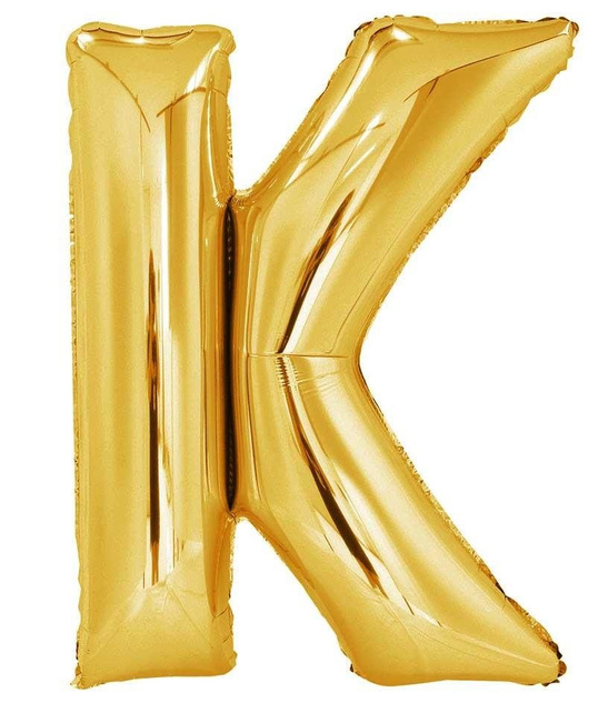 Balon foliowy 100cm - złota litera K