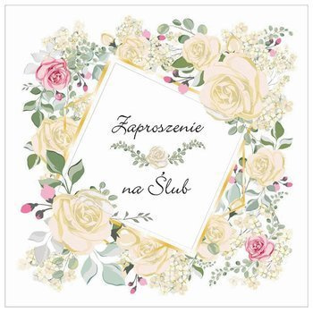 Zaproszenia ślubne BOHO z nakładką  - 10 szt.