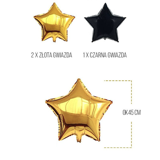 Urodzinowy zestaw balonów BLACK STAR