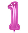 Balon foliowy 100cm - różowa cyfra 1