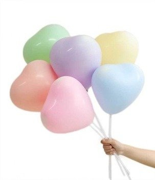 Balony SERCA 10 szt. - PASTELOWE MIX
