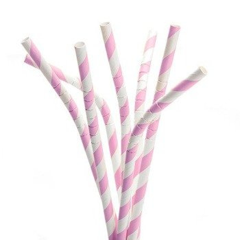 Rurki papierowe łamane  25szt. - różowy