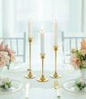 Świeczniki metalowe złote GLAMUR 3szt - 26cm