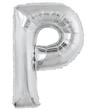 Balon foliowy 100cm - srebrna litera P