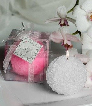 Świeczka - KULA RÓŻ - różowa