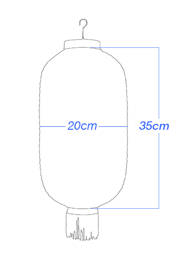 Lampion JAPOŃSKI bialy - 30/55cm