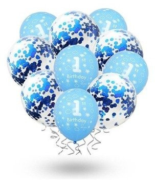 Balony zestaw urodzinowy KONFETTI - 10szt