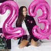 Balon foliowy 100cm - różowa cyfra 8