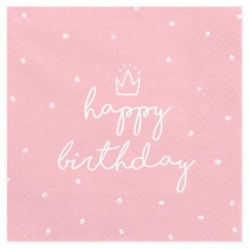 Serwetki ze wzorem różowe - 20szt