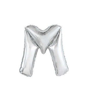 Balon foliowy 40cm - srebrna litera M
