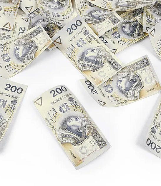 Tuba strzelająca banknotami 200 PLN - 60cm