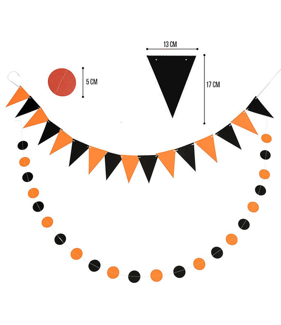Zestaw Urodzinowy 21szt Dekoracje Czarno-Pomarańczowe Halloween