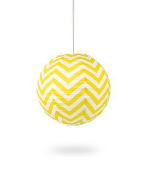 Lampion KULA papier ZYGZAK 30cm - żółty