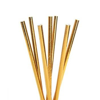 Słomki papierowe METALIC złote EKO 25szt.