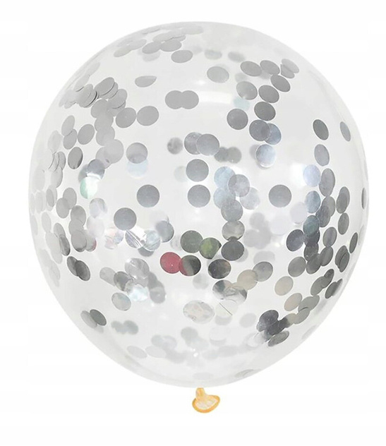 Zestaw balonów 30 szt. niebiesko-białych z konfetti – elegancka dekoracja