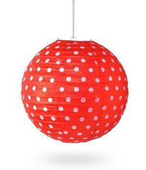 Lampion KULA papier DOT 40cm - czerwony