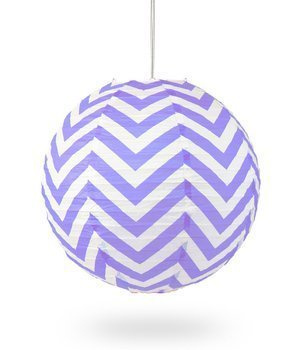 Lampion KULA papier ZYGZAK 40cm - lawendowy