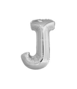 Balon foliowy 40cm - srebrna litera J