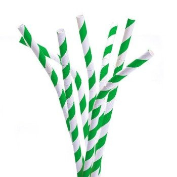 Rurki papierowe łamane  25szt. - zielone