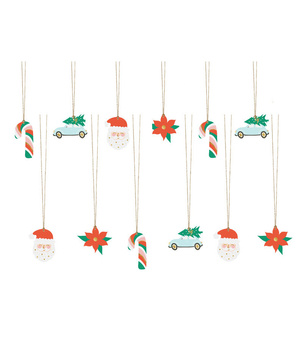 Zawieszki do prezentów Mikołaj - 12szt.