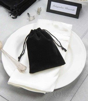 Woreczek welurowy 10x16cm - czarny