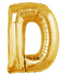Balon foliowy 100cm - złota litera D