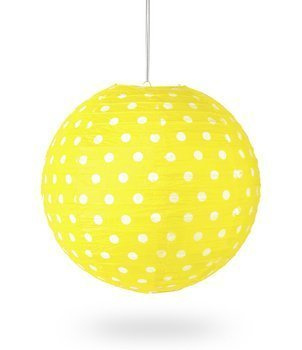 Lampion KULA papier DOT 40cm - żółty