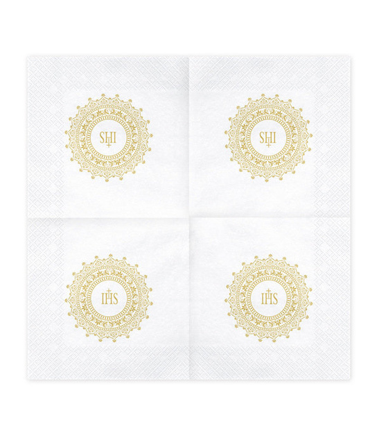 Serwetki I Komunia Święta - IHS złote 20szt