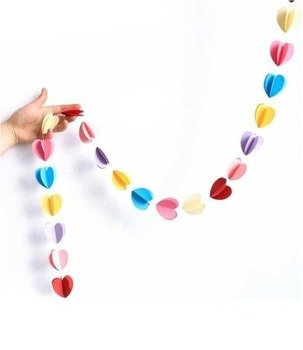 Girlanda przestrzenna 3D - (2m) serduszka