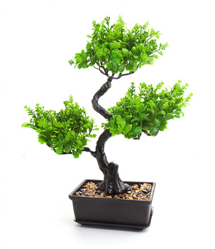 Bonsai Sztuczne Drzewko zielone listki