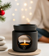 Ceramiczny kominek zapachowy czarny – aromaterapia, dekoracja, relaks
