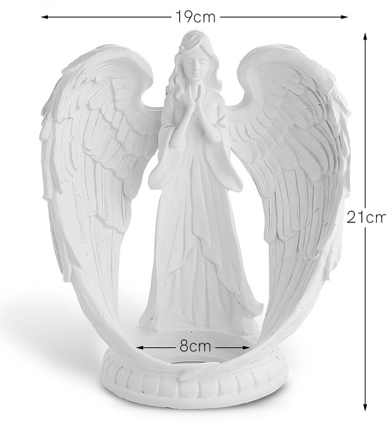 Świecznik gipsowy Anioł - 15,5cm