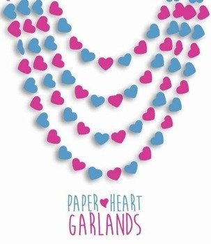 Girlandy papierowe - SERDUSZKA turkus