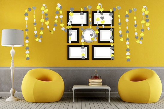 Girlandy papierowe kółeczka - turkus 4m