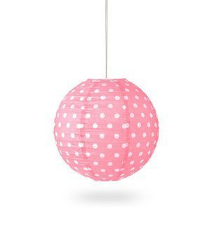 Lampion KULA papier DOT 30cm - różowy