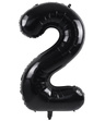 Balon foliowy 100cm - czarna cyfra 2