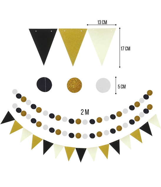 Zestaw imprezowy czarno-złoty DUŻY