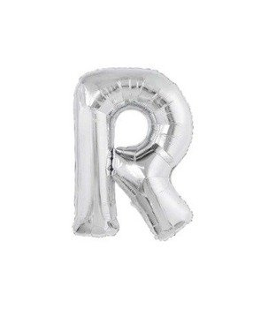 Balon foliowy 40cm - srebrna litera R