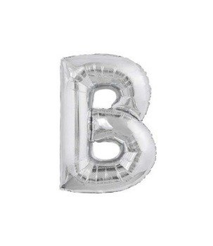 Balon foliowy 40cm - srebrna litera B