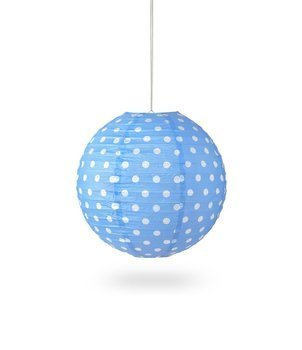 Lampion KULA papier DOT 30cm - niebieski
