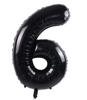 Balon foliowy 100cm - czarna cyfra 6