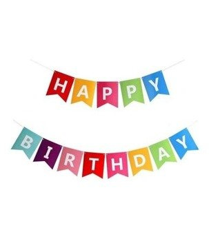 Girlanda papierowa baner - HAPPY BIRTHDAY