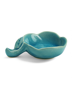 Świecznik Ceramiczny Liść Turkusowy na Tealight 4cm / Miseczka Sos